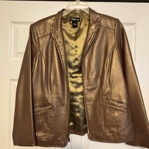 Style & Co. Women's Metallic Brown Blazer